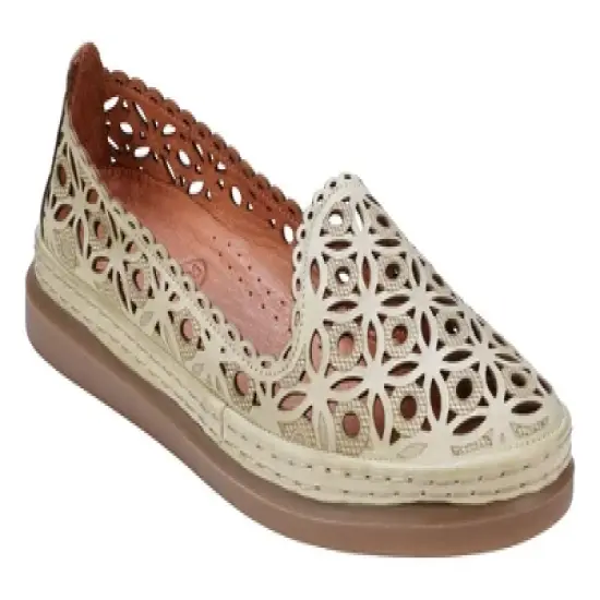Cools 21 Tumi Perforated Memory Foam Leather Flats image {7}