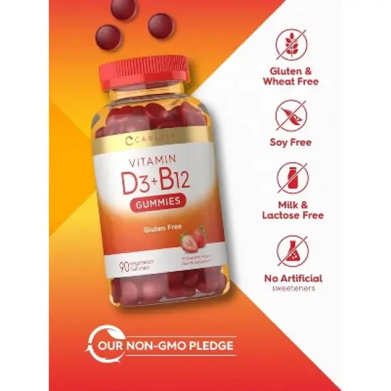 Carlyle Vitamin D3 and Vitamin B12 | 90 Gummies image {4}