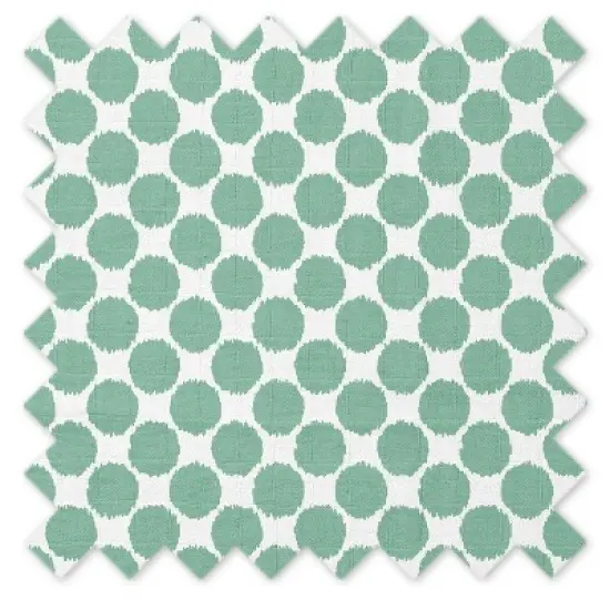 Bacati - Ikat Zigzag Mint Dots Muslin Changing Pad Cover image {8}