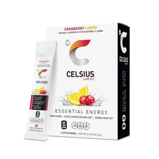 CELSIUS On The Go Powder Sticks Cranberry Lemon Essential Energy - 14pk Sticks image {6}