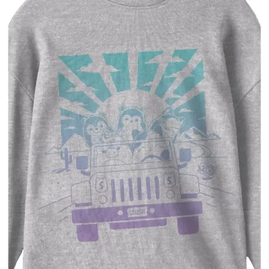 Squishmallows Car Ride Crew Neck Long Sleeve Gray Youth Tee image {1}