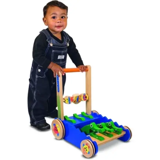 Melissa & Doug Deluxe Chomp and Clack Alligator Wooden Push Toy and Activity Walker image {2}
