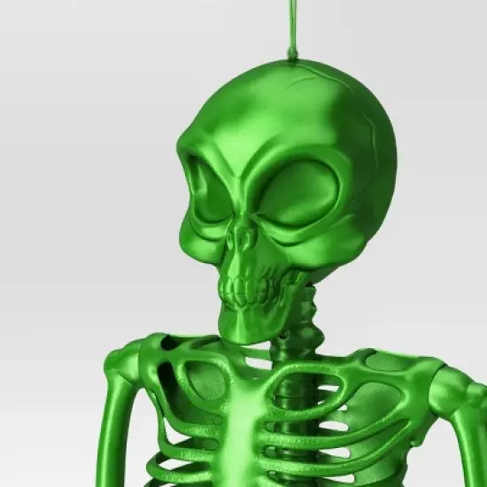 36" Poseable Alien Skeleton Halloween Decorative Prop Ghoulish Glow Green - Hyde and EEK! Boutique&trade; image {2}