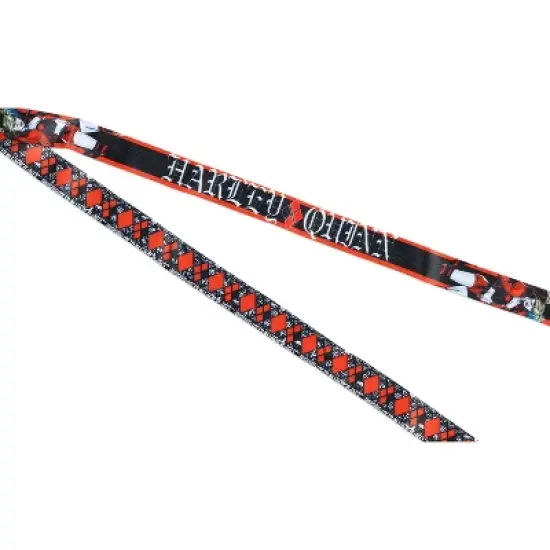 DC Comics Harley Quinn Diamond Pattern and Quotes Lanyard ID Badge Holder image {2}