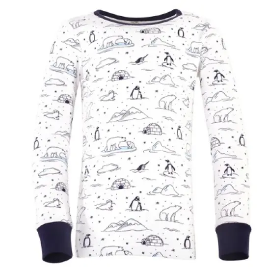 Touched by Nature Baby, Toddler and Kids Unisex Organic Cotton Tight-Fit Pajama Set, Arctic image {2}
