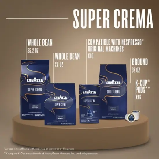 Lavazza Super Crema Aluminum Capsules Compatible with Nespresso* Original Machines, Medium Roast, Arabica and Robusta Blend (60 Capsules) image {6}