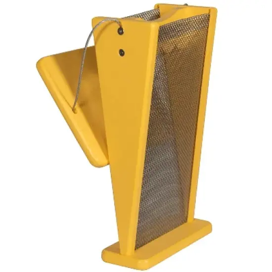 JCS Wildlife Finch Feeder &ndash; Recycled Yellow Poly Lumber, V-Shaped Design, Stainless Steel Mesh, 5-Cup Nyjer/Thistle Capacity &ndash; Easy to Clean, Made in image {3}