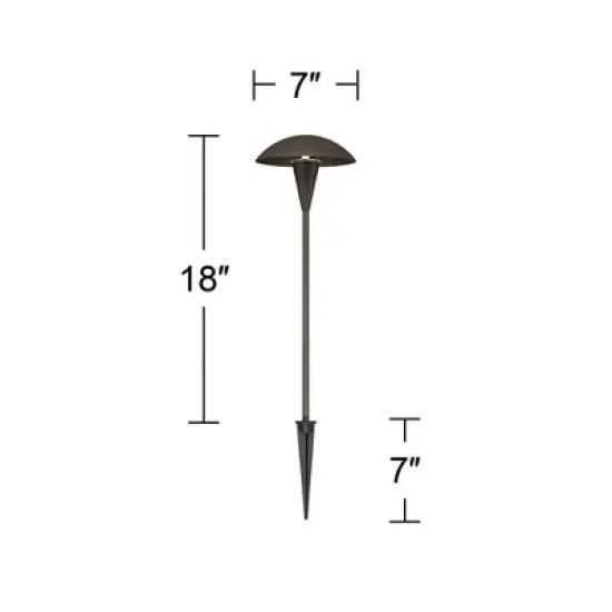 John Timberland Large Mushroom Bronze Finish LED Landscape Path Lights - Set of 4 image {4}