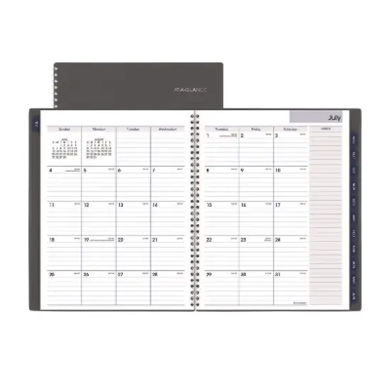 DayMinder Academic Weekly/Monthly Desktop Planner, 11 x 8.5, Charcoal Cover, 12-Month (July to June): 2025 to 2026 image {6}