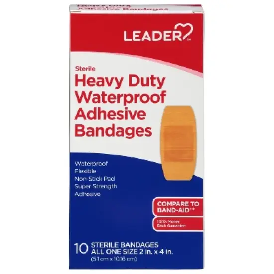 Leader Sterile Heavy Duty Waterproof Adhesive Bandages 10 ea image {6}