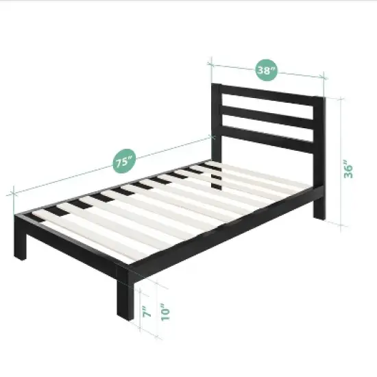 10" Arnav Modern Studio Platform 2000H Metal Bed Frame - Zinus image {5}