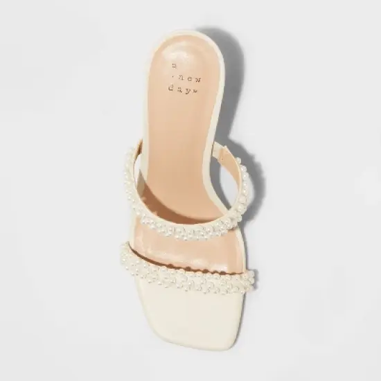 Women's Audra Mule Heels - A New Day&trade; Cream image {2}