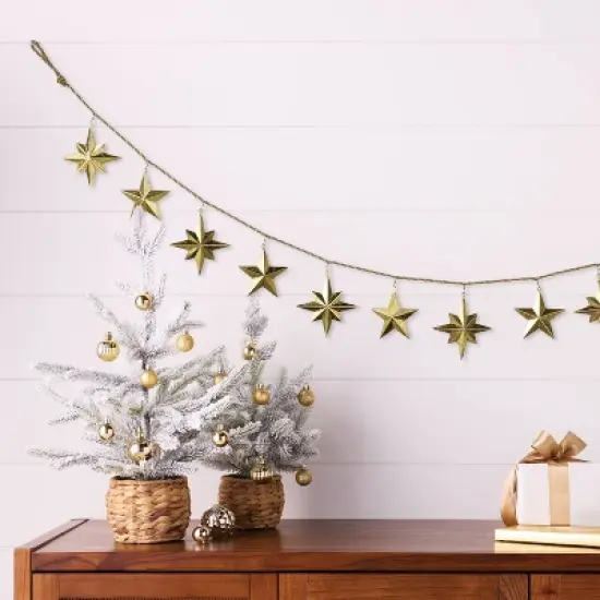 72" Christmas Gold Star Garland - Wondershop&trade; image {1}