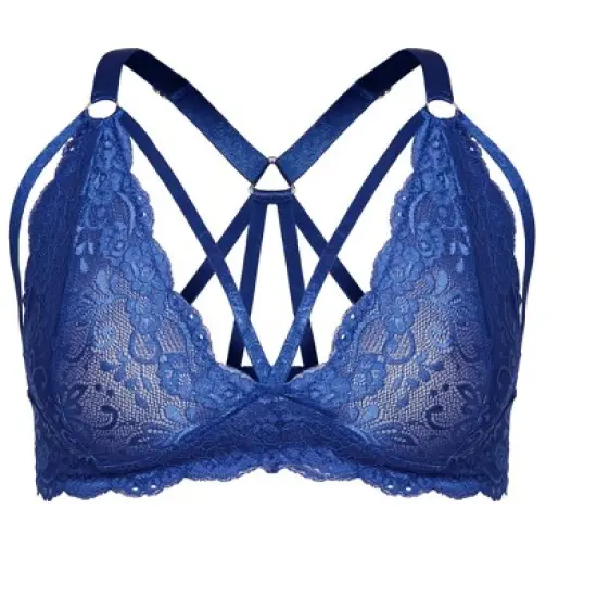 Women's Plus Size Sophie Strappy Bralette -blue | FOX & ROYAL image {2}