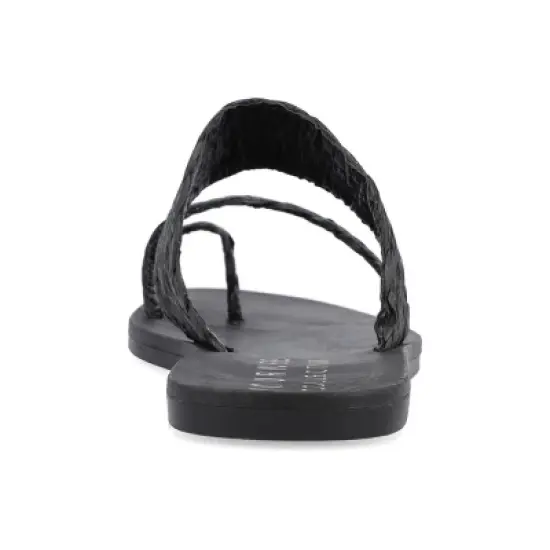 Journee Collection Womens Zindy Raffia Slip On Slide Sandal image {2}