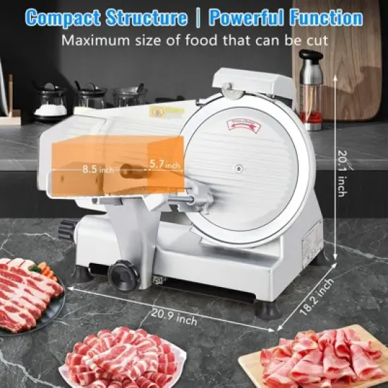 Meat Slicer, 240W Electric Food Slicer , Adjustable Thickness Meat Slicer for Home and Commercial Use to Cuts Meat, Bread and Cheese image {2}