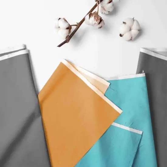 Bacati - Solid Aqua/Orange/Gray Long Crib Rail Guard Cover  image {2}