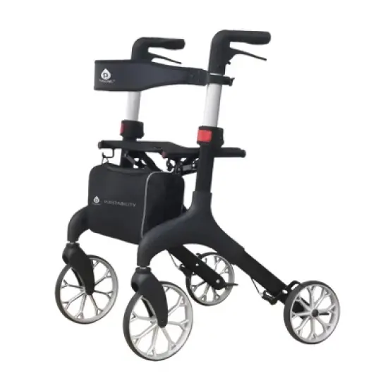 Foldable Wheeled Walker with Adjustable Height, 9-Inch Front and 8-Inch Rear Wheels, 300 lb Capacity image {3}