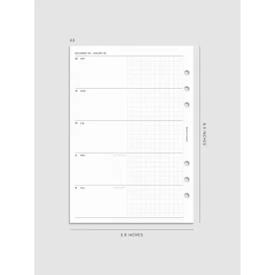 2026 Horizontal Weekly Planner Insert | Sunday Start | Cloth & Paper image {10}