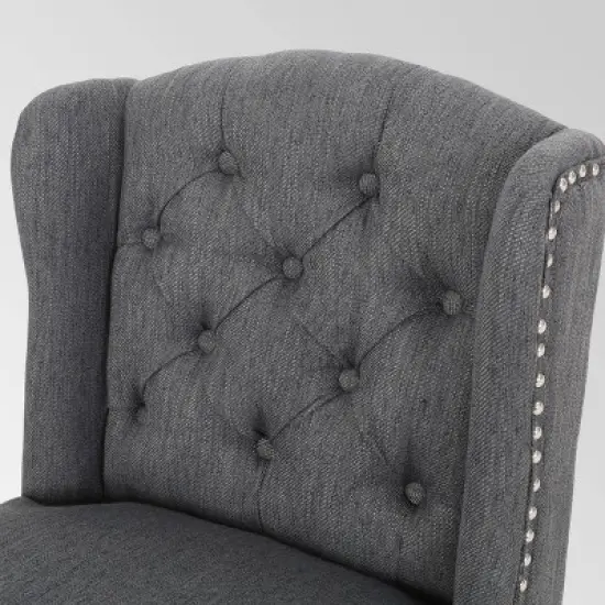Set of 2 Foxcroft Wingback Counter Height Barstools - Christopher Knight Home image {4}