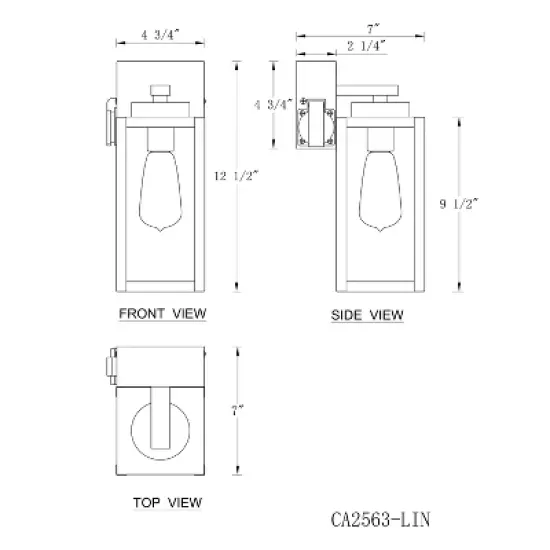 C Cattleya 2-Pack 12.5in. Matte Black Outdoor Wall Lantern Sconce with Built-in Outlet image {6}