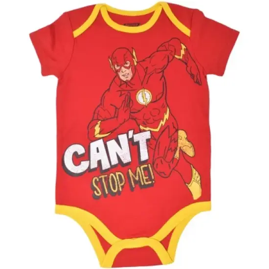 DC Comics Justice League The Flash Superman Batman Baby 3 Pack Bodysuits Newborn to Infant  image {2}