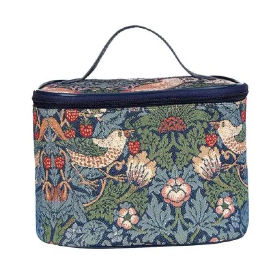 Signare USA William Morris Strawberry Thief Blue Toiletry Vanity Bag image {5}
