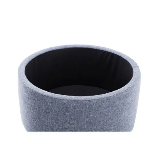 Large Round Storage Ottoman with Lift Off Lid - WOVENBYRD image {2}