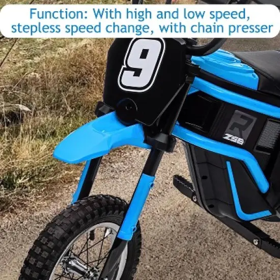Acekool 24V Kids Ride-On Dirt Bike with Hydraulic Suspension, 3 Adjustable Speeds & Max Load 135 lbs image {5}