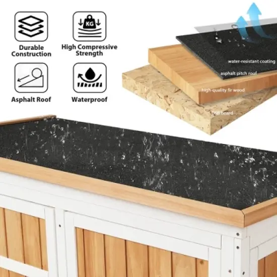 Storage Shed with Waterproof Roof & Lockable Doors, Natural image {4}