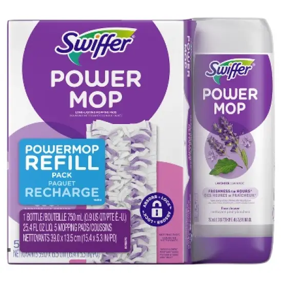 Swiffer Power Mop Multi-Surface Pad Refills & Solution Bundle Pack - 5ct image {9}