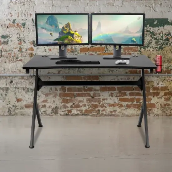 Flash Furniture Gaming Desk 45.25" x 29" Computer Table Gamer Workstation with Headphone Holder and 2 Cable Management Holes image {5}