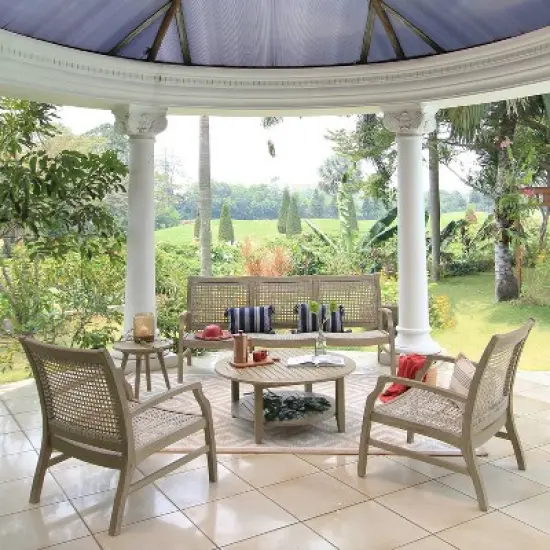 Teak Zuma Patio Sofa Gray - Cambridge Casual image {7}