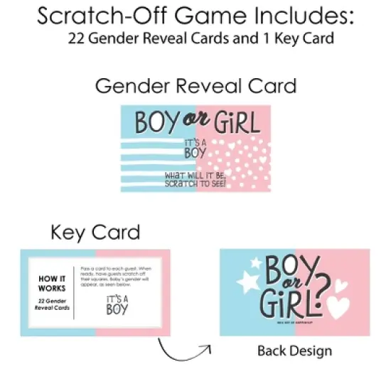 Big Dot of Happiness Boy Baby Gender Reveal - Team Boy or Girl Party Game Scratch Off Cards - Baby Shower Game - 22 Count image {3}