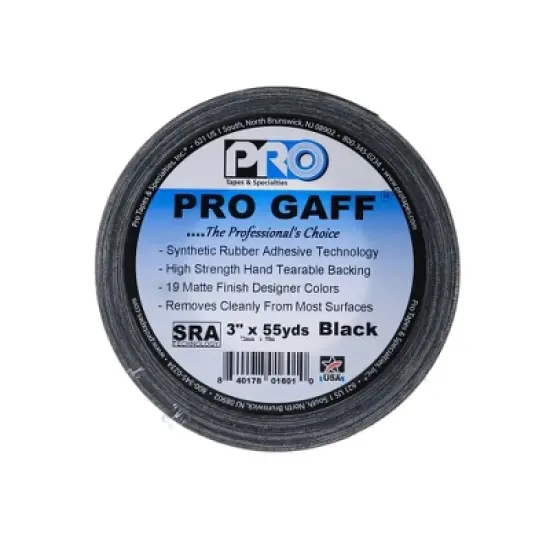 Pro Tapes Pro-Gaffer Tape, Black, 55 Yd. Rolls image {3}