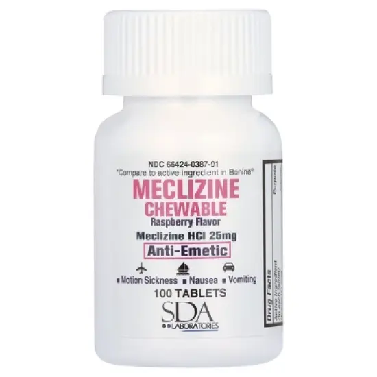SDA Labs Meclizine HCl 25mg, Chewable Tabs 100 Ct image {5}
