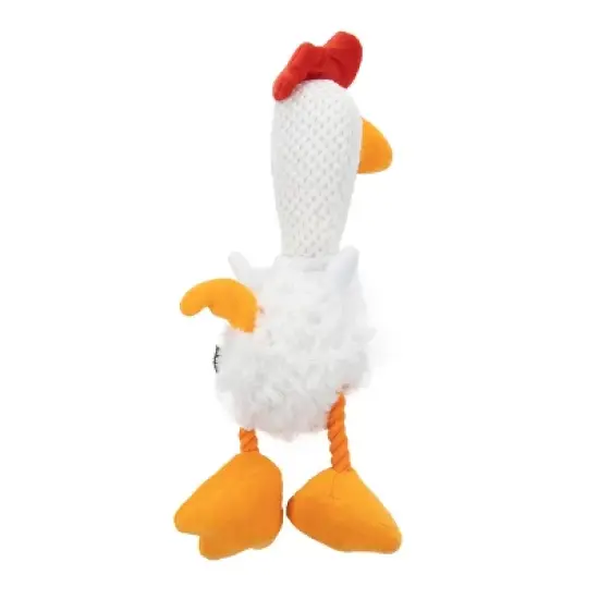 TrustyPup Multi Tug Chicken Dog Toy - White - L image {2}
