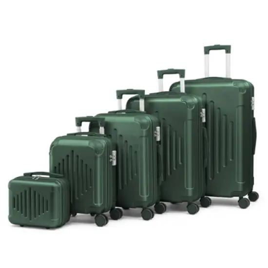 Karl Home 5 Piece Set ABS Trolley Cases Iron Trolley Rod Green image {12}