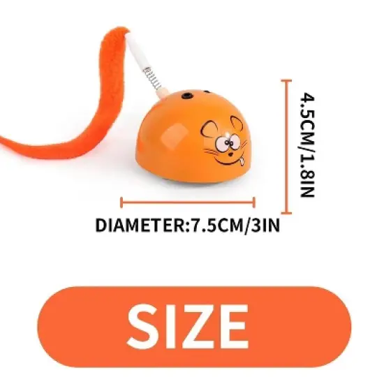 Allforpaws Interactive Cat Toy Mad Mouse, Orange image {6}