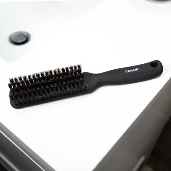 CONAIRMAN 100% Boar Bristle  All-Purpose Hair Brush - All Hair - Trial Size - Black image {1}