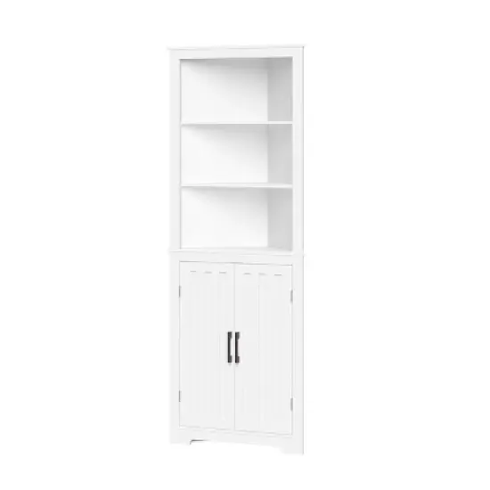 Monroe Tall Corner Cabinet White - RiverRidge Home image {5}