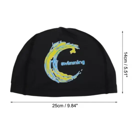 Unique Bargains Knitted PU Elastic Moon Pattern Swim Cap 1 Pc image {3}