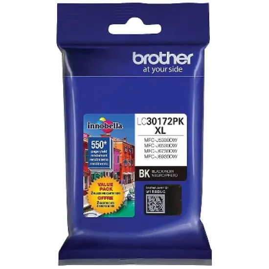 Brother High Yield Black Ink Cartridge 2 Pack LC30172PK image {2}