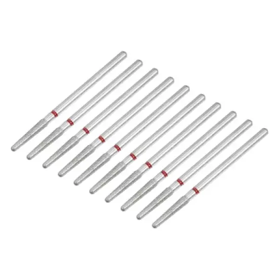 Unique Bargains Acrylic Nails Emery Nail Drill Bits Set 3/32" Red 10 Pcs image {4}