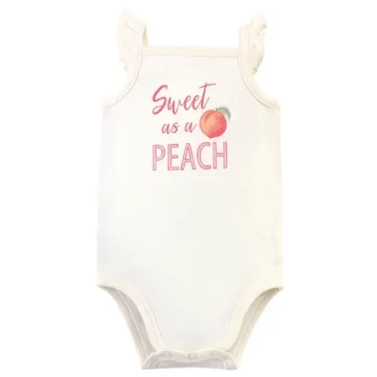 Touched by Nature Baby Girl Organic Cotton Bodysuits 5pk, Peach image {5}