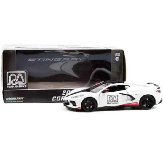 2020 Chevrolet Corvette C8 Stingray Coupe White Official Pace Car "Road America" 1/24 Diecast Model Car by Greenlight image {2}