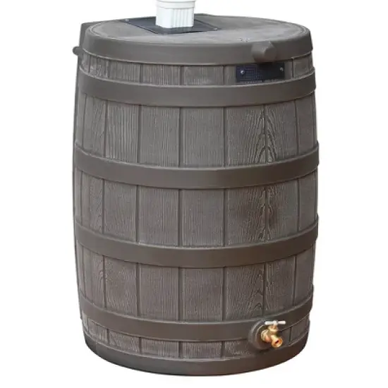 Good Ideas Rain Wizard 50 Gallon Plastic Rain Barrel Water Collector with Brass Spigot image {6}