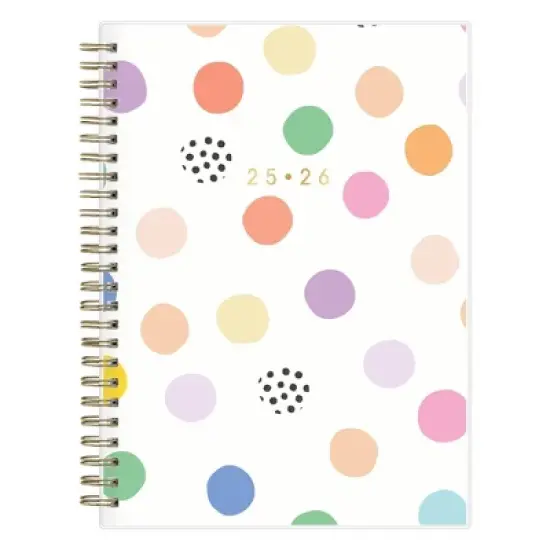 Blue Sky Brook Gossen Planner Notes Clear PET 5.875"x8.625" Weekly/Monthly Wirebound (12 Month) Rainbow Confetti Undated image {12}