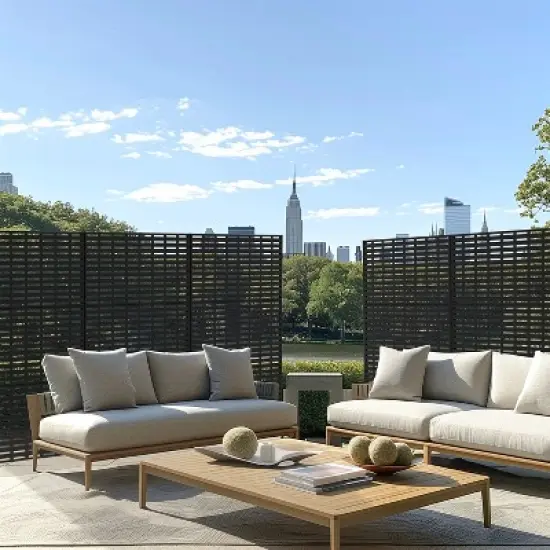 Lirago 72 in Outdoor Privacy Panel Galvanized Metal Fence image {2}