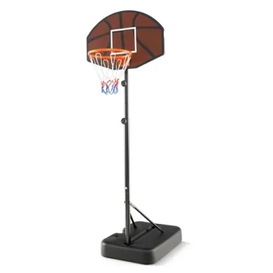 Costway Basketball Hoop 5.6-6.5 FT Height Adjustable for Kids with Shatterproof Backboard image {9}